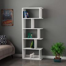 Decortie - FWStyle Modern Design Bookshelf Shelving Unit Matt White Scratch Resistant