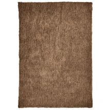 Meubletmoi - Tapis 200 x 300 cm shaggy à poils courts doux marron – cosmos