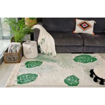Tapis à courtes mèches lavable en machine Tropical Lorena Canals Vert 140x200
