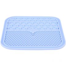 Tapis à lécher silicone ventouse m 21 x 21 cm bleu pour chien Zolux