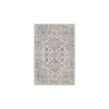 Décoweb - Tapis à motif oriental en tissu chenille recyclé - Yanis - Gris et bleu - 120 x 170 cm