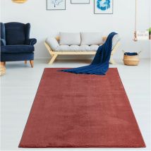 Tapis à poil court 100 x 100 cm - Rose