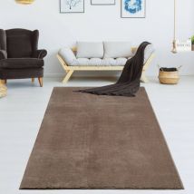 Univers D Cor - Tapis à poil court 100 x 100 cm - Taupe - Taupe