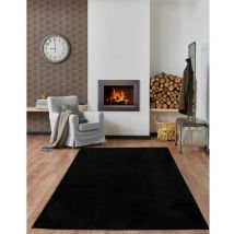 Univers D Cor - Tapis à poil court 80 x 150 cm - Noir - Noir