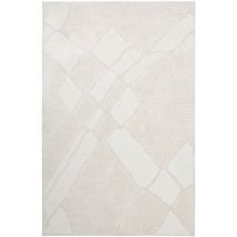 Tesso Living - Tapis a poils long - Nordic - effet 3D - Blanc - 200cm x 290cm