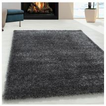 Tapis à poils longs doux uni Soda Gris 80x150