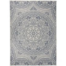 Youthup - inlife Tapis à tissage plat d'extérieur 200x280 cm Motif bleu - Bleu