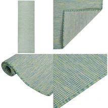 Vidaxl - Tapis à tissage plat d'extérieur 80x250 cm Turquoise - Tapis Exterieur - Tapis De Terrasse - Tapis Balcocn - Tapis Résistant Aux Uv - Tapis