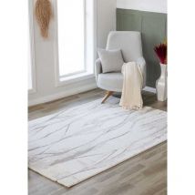 Toutapis - Tapis salon chambre abstrait crème beige monaco 63 doux et moelleux 160x230