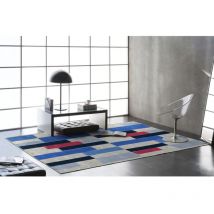 Naf Naf - Tapis abstrait coloré moderne plat Sithe Multicolore 200x290