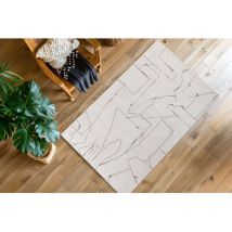 Deladeco - Tapis abstrait crème moderne Wima Crème 80x150