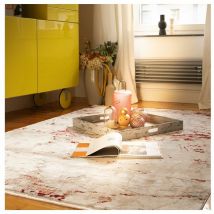 Deladeco - Tapis abstrait design rectangle Heva Rouge 120x170