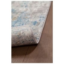 Tapis abstrait moderne poils ras avec franges Malone Gris foncé 240x340