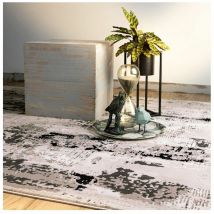 Tapis abstrait moderne rectangle Griff Gris 120x170