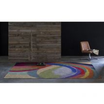 Naf Naf - Tapis abstrait multicolore moderne plat Molin Multicolore 120x170