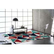Naf Naf - Tapis abstrait plat design multicolore Adame Multicolore 200x290