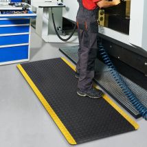 ETM - Tapis ergonomique et comfortable HeavyDuty TireTuff Noir-Jaune 90 x 150 cm
