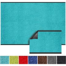 Paillasson d'entrée sur mesure Monochrom Turquoise 120 x 250 cm