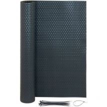 Jardinion - Tapis anti-regards aspect rotin - 0,90 x 5m Anthracite