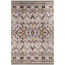 Tapis antidérapant 120x180 cm beige avec décors colorés - Multicolore