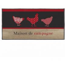 Doulito - Tapis antidérapant - 57 x 115 cm - Poules