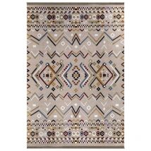 Tezeta - Tapis antidérapant multicolore beige avec décors colorés 120x180