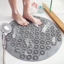 Tapis antidérapant en pvc pour Douche de Salle de Bain, Tapis antidérapant Rond de 55 cm pour Salle de Bain, Tapis de Sol à Ventouse hydrophobe à