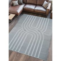 Toutapis - Tapis salon chambre gris motif arc madrid 05 poils courts satinés 160x230