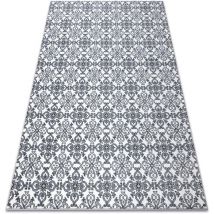 Tapis argent - W4949 Fleurs blanc / gris grey 240x330 cm