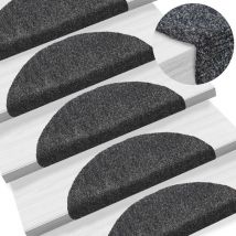 Inlife Tapis autoadhésifs de marches 10 pcs Gris foncé 56x17x3 cm