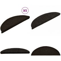 Tapis autoadhésifs de marches 5 pcs Marron 56x17x3cm Aiguilleté - Tapis D'escalier - Tapis Marche - Tapis Antidérapant - Protection Escalier