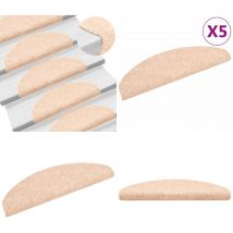 Tapis autoadhésifs de marches 5 pcs Marron 65x21x4cm Aiguilleté - Tapis D'escalier - Carpettes D'escalier - Marche Escalier - Protection Escalier
