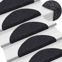 Decdeal - fimei Tapis autoadhésifs de marches 5 pcs Noir 56x17x3 cm Aiguilleté
