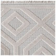 Tapis avec franges géométrique design Soan Beige 160x230