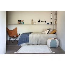 Lorena Canals - Tapis avec pompons lavable en machine design Bloom Crème 120x160