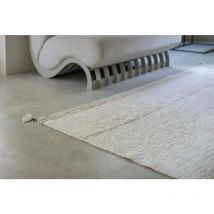 Lorena Canals - Tapis avec pompons lavable en machine design Bloom Crème 170x240