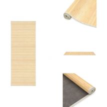 Tapis Bambou 80x200 cm Naturel - Tapis En Bambou - Tapis Décoratif - Tapis Naturel - Tapis Salle à Manger - Tapis Séjour