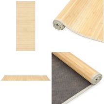 Tapis Bambou 80x200 cm Naturel - Tapis En Bambou - Tapis Décoratif - Tapis Naturel - Tapis Salle à Manger - Tapis Séjour - Home & Living