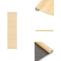 Tapis Bambou 80x300 cm Naturel - Tapis En Bambou - Tapis Décoratif - Tapis Naturel - Tapis Salle à Manger - Tapis Séjour