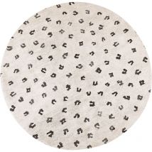 Beliani - Tapis Beige en Coton 140 cm Rond Tissu Jacquard à Motif Léopard pour Salon Afis