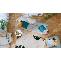 Allotapis - Tapis beige lavable en machine floral plat contemporain Menin Beige 80x150