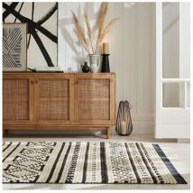 Flair Rugs - Tapis berbère avec franges ethnique Sabri Monochrome 160x230