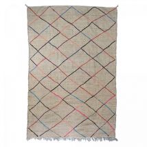 Unamourdetapis - Authentique tapis berbère 200x300 beige et bleu fait main erfoud 2