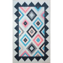 Tapis berbere Losange, Multicolore Dimensions - 80x150 – Qualité supérieure pour Maison, Appartement, Bureau – Style élégant et durable – Confort