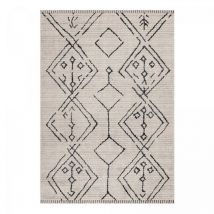 Dezenco - Tapis berbère motifs ethno-chic 120x170 beige et noir naxtaz 2