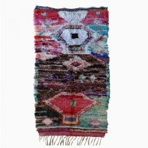 Unamourdetapis - Authentique tapis berbère 130x220 rouge et gris boucharouette al