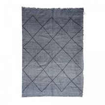 Dezenco - Authentique tapis berbère 195x285 gris et noir fait main orjane
