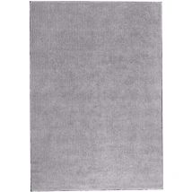 Tapis Poils Longs Shaggy Gris Clair en Polyester et Coton Très Doux au Toucher pour Chambre ou Salon au Style Moderne 160 x 230 cm Beliani