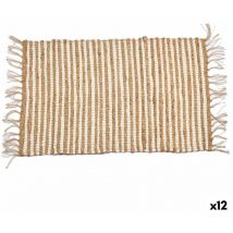 Gift Decor Tapis White Natural Stripes 60 x 1 x 90 cm (12 pièces)