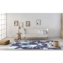 Naf Naf - Tapis bleu abstrait plat moderne Azuri Bleu 200x290
